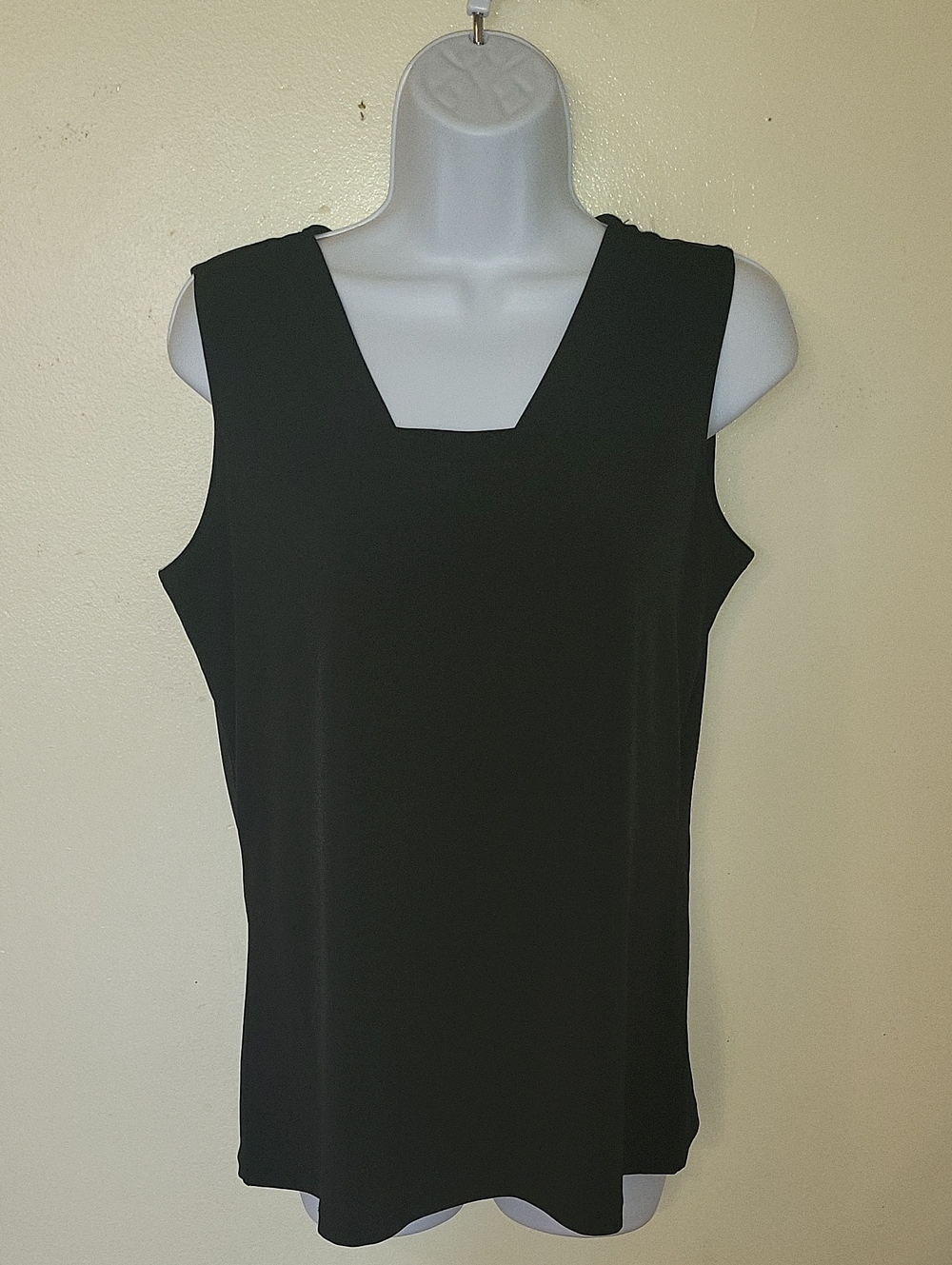 Susan Graver Black Sleeveless Square Neck Tank Top